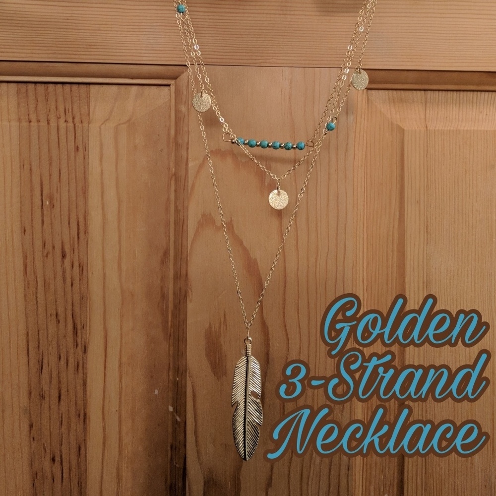 ☘️Gold-tone 3-Strand Necklace
